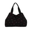 Korean New Strawberry Printed Corduroy Shoulder Bag Small Fresh Literary Tote Bag Girl Travel Shoulder Backpack
