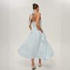 European and American Summer New Female Sweet Temperament Vacation Neck Strap Waist Pendulum Long Dress