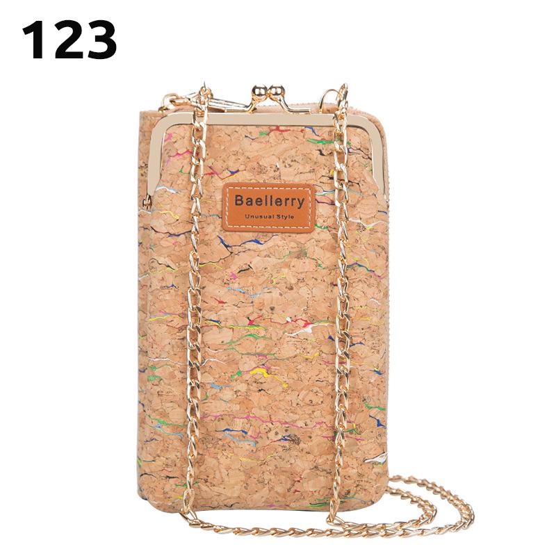 Baellerry Women's Large Capacity Crossbody Wallet - Fashion Wood Grain, Multi-Card Slot, Phone Bag, Korean Style