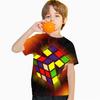 Baby Clothes 3D Print Fun Rubik's Cube Children's Clothing T-Shirt Boys Casual T-Shirt Short Sleeve Children Summer Clothes