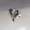 Verstellbarer Vintage Elefantenrüssel Ring in Sterling Silber für Männer Frauen Boho Retro Offener Finger