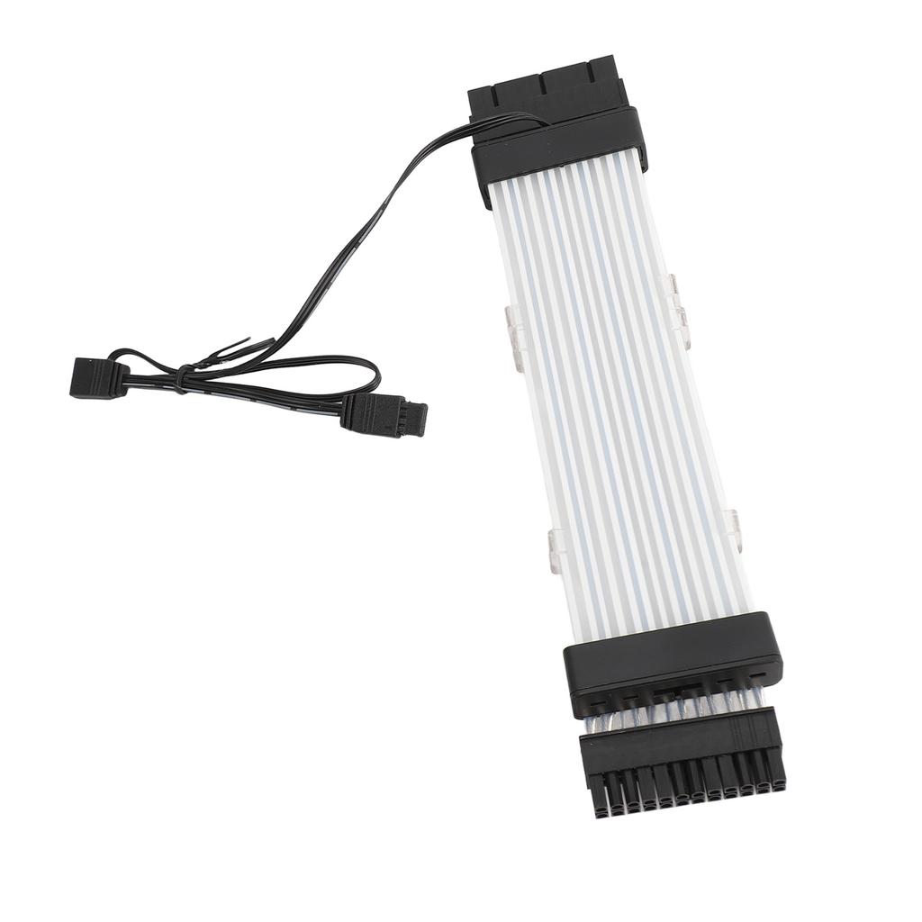 24 Pin ATX RGB Power Extension Cable Support 5V 3 Pin Synchronized 18AWG ARGB PSU Cable for E ATX Motherboard Connector