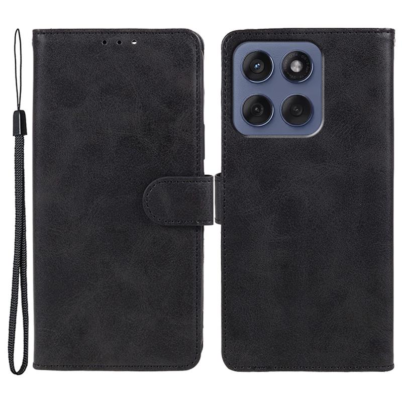 For Motorola Edge 60 Fusion 5G Case PU Leather Wallet Protective Phone Cover Calf Texture