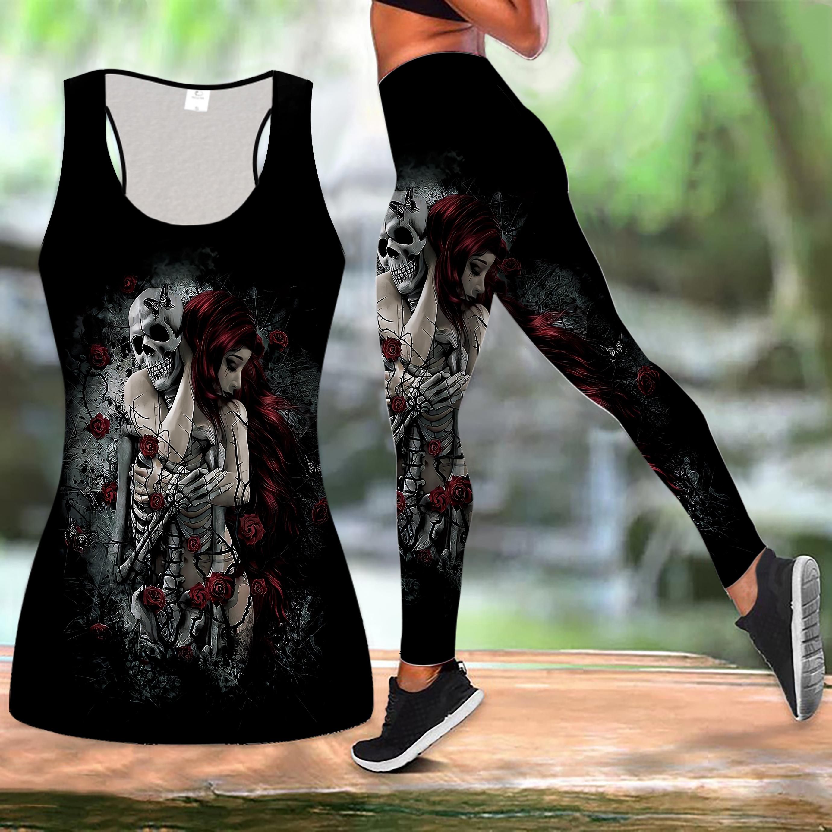 

Хэллоуинский принт Наряд для йоги для женщин Модные леггинсы для тренировок Фитнес Спорт Повседневный Набор для йоги Спортивный костюм XL красный