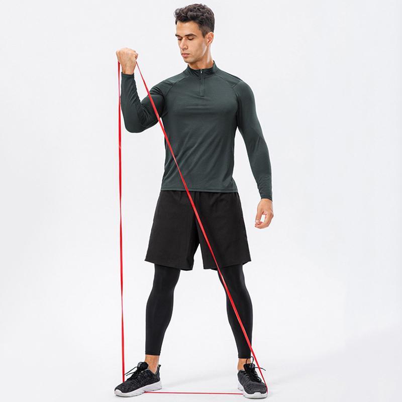 MUŽI Fitness Tričko s vysokou elasticitou Dlouhý rukáv Sportovní punčochové kalhoty Tréninkové košile Běžecké topy