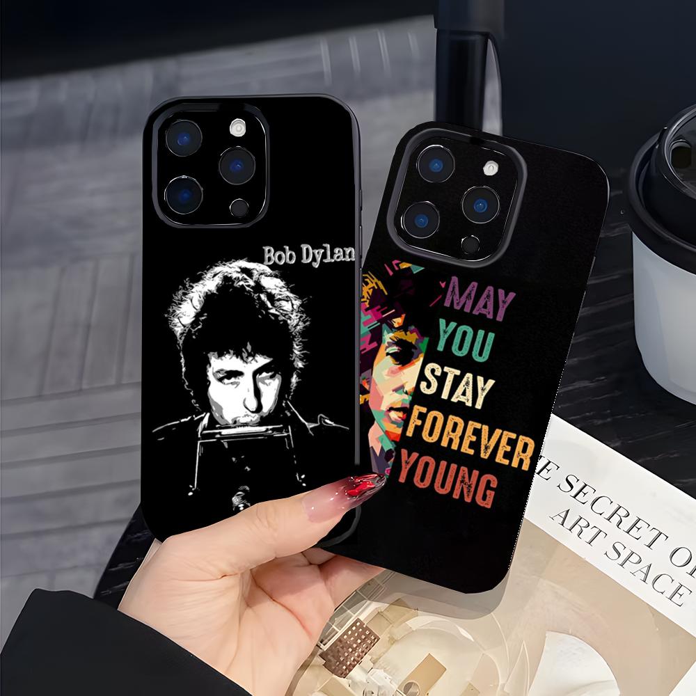 Legendary Folk Singer B-Bob Dylan Phone Case Black Matte Thin Phone Case For iPhone17 16 15 14 13 ProMax
