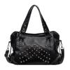 Women's Retro Punk Motorcycle Tote Bag with Rivets - Large Capacity, Fashionable Handheld or Shoulder Style