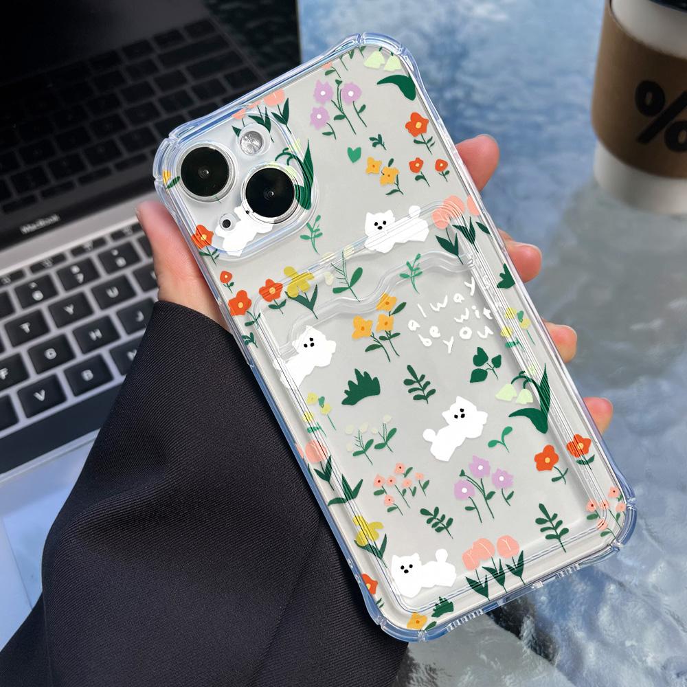 Card Phone Case for iPhone 11 13 XR 15 14 Pro Max iPhone 12 16 7 8 Plus XS Max Samsung S24 S23 A15 A55 A05 A54 Redmi 12 13C 13 9 Cartoon Protection
