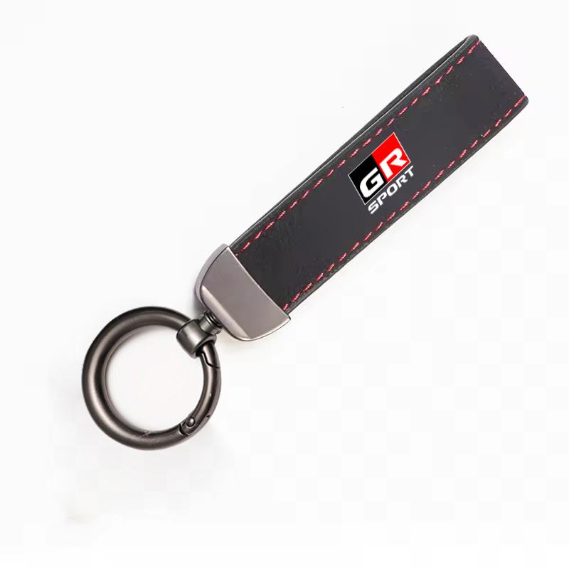 Suede Leather Car Key Rings Chains For Toyota GR Sport Corolla Yaris Aygo Prius RAV4 Crown CHR Camry Auris Keychain Accessories