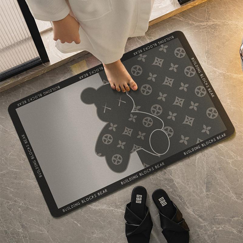 Bathroom Bathroom Door Mat Absorbent Diatom Mud Soft Pad Toilet Quick-drying Anti-slip Pad Toilet U-shaped Foot Pad