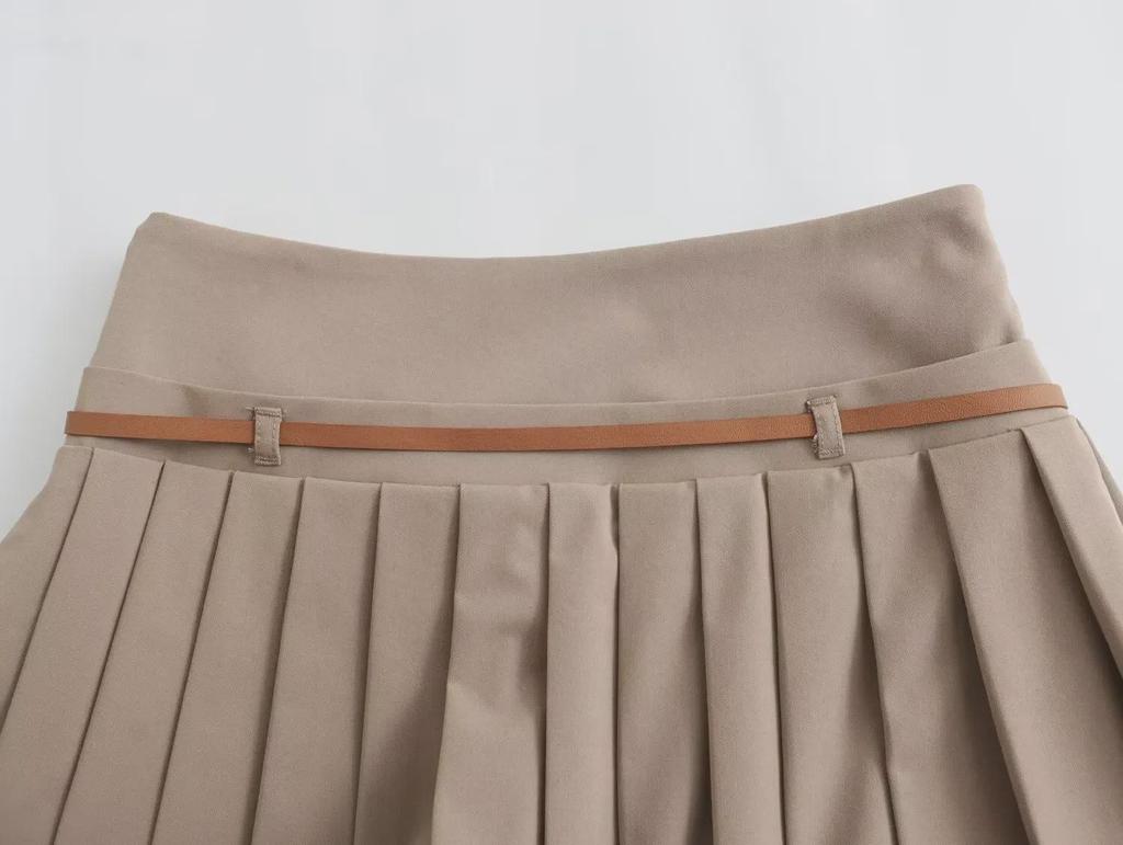 Women's Autumn 2024 High Waist Three-Color Pleated Skirt Pants - European and American Fashion Style