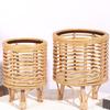 Floor Flower Stand, Heavy Pots Stable Rattan Basket, Smooth Surface Flower Stand for Indoor Outdoor Balcony