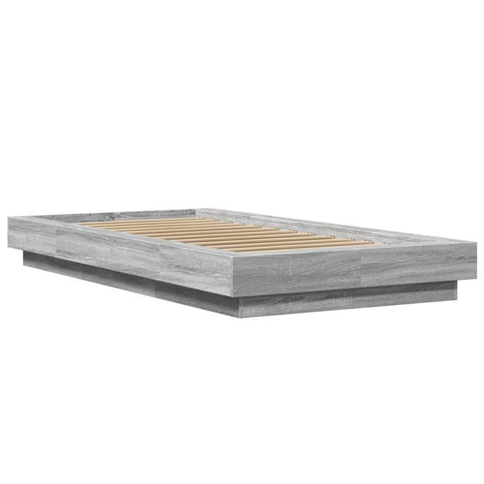 VidaXL Bed Frames Sonoma Grey 90x190 Cm Engineered Wood, Bedroom Furniture, Slatted Base, Pallet Bed, Bed, Bed 3281243