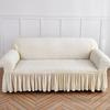 Bubble Gauze Sofa Cover with Skirt Hem All Inclusive Elastic Dust Cover for Living Room Anti Slip Furniture Protection Slipcover