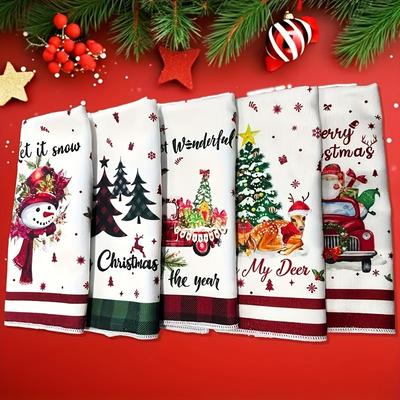 Weihnachtshandtücher Hohe Saugfähigkeit Superweiche Mikrofaser Schneeflocke Herz Druck für Küche Badezimmer Feiertagsdeko Handtuch Geschenk