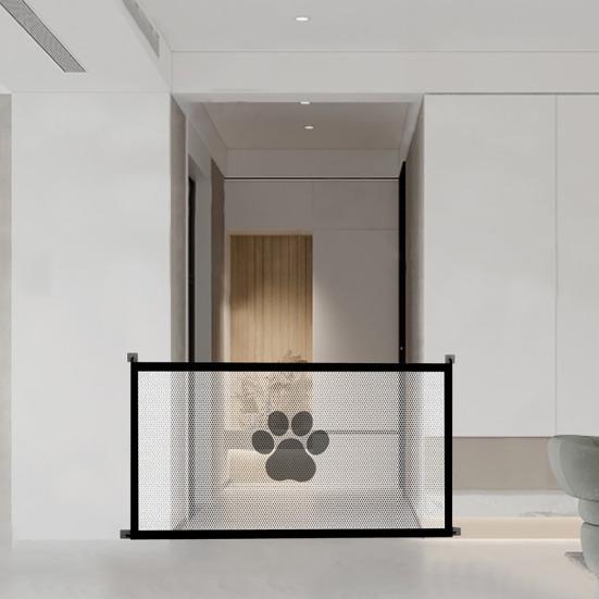 Retractable Mesh Dog Gate for Stairs Portable Pet Safety Net Easy Install Indoor Fence for Kids And Pets