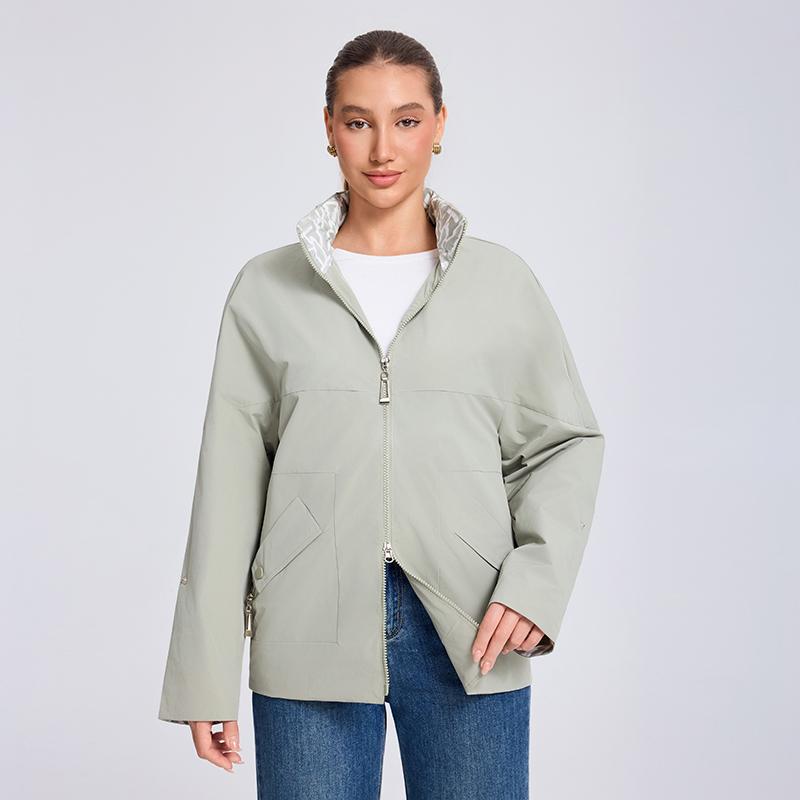Women Jacket MODERN NEW SAGA Spring Women Coat Brand Autumn Lady Trench Coat Hidden Hood Windbreaker Plus Size