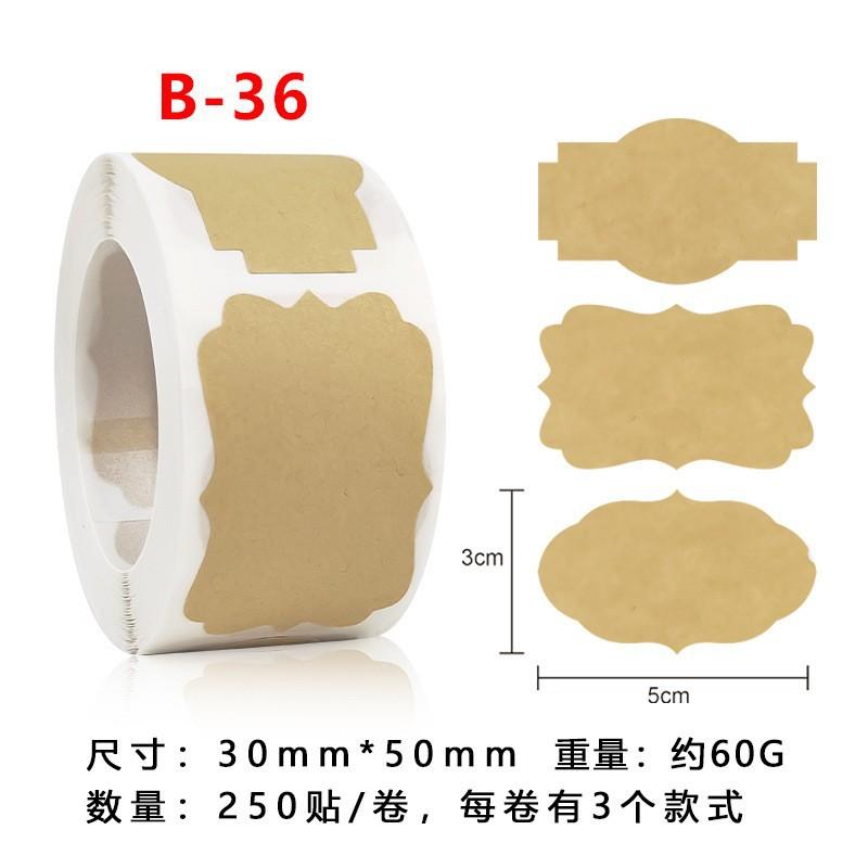 250 Stück/Rollen Kraftpapier Blanko Dekorative Etiketten Aufkleber Handmade Weihnachtsgeschenkanhänger Gewürzglas Backen Umschlag DIY Siegelaufkleber