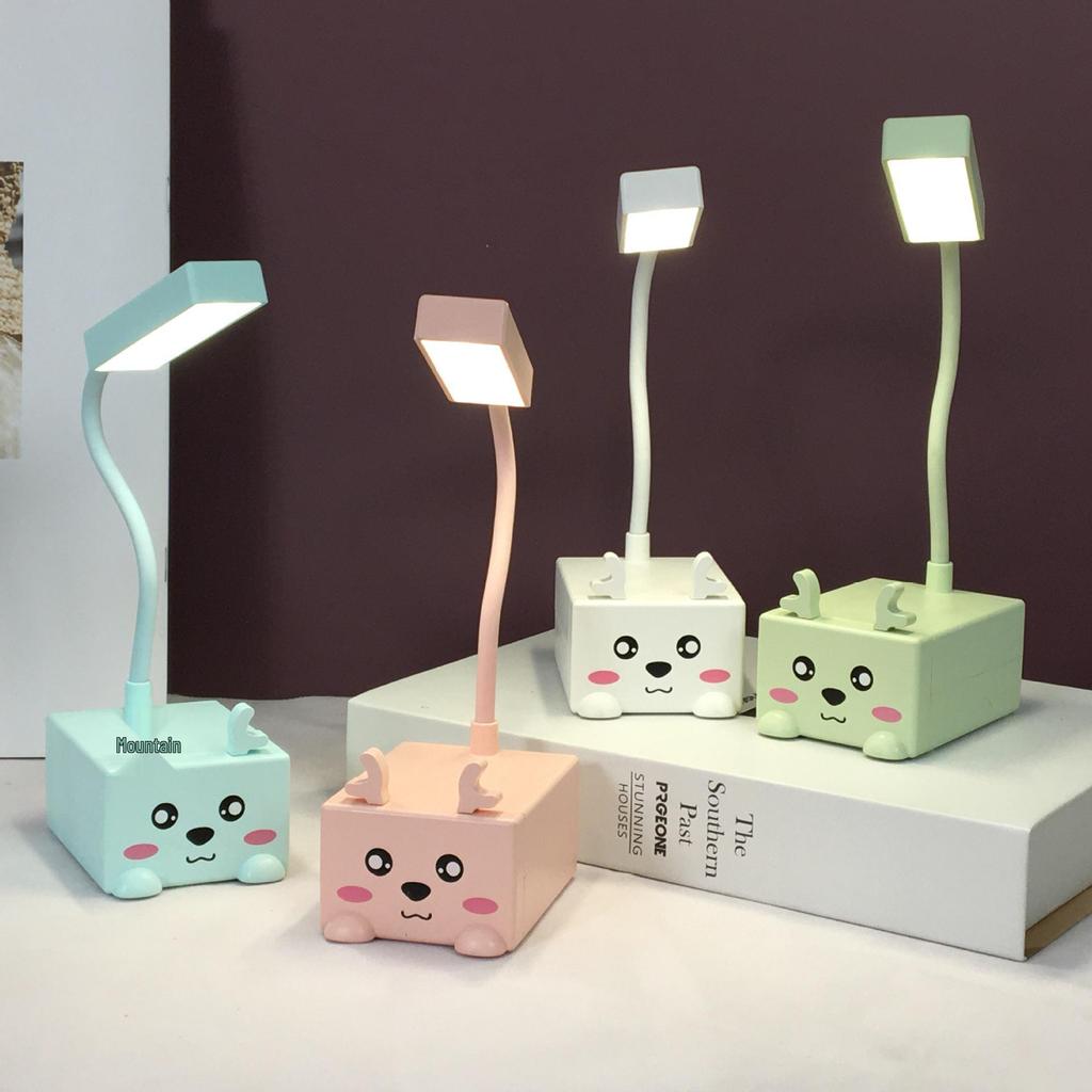 Creative Cartoon LED Foldable Table Lamp - USB Rechargeable Eye-Protecting Book Light