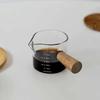 Small Milk Jug with Wooden Handle - Espresso Measuring Cup for Home