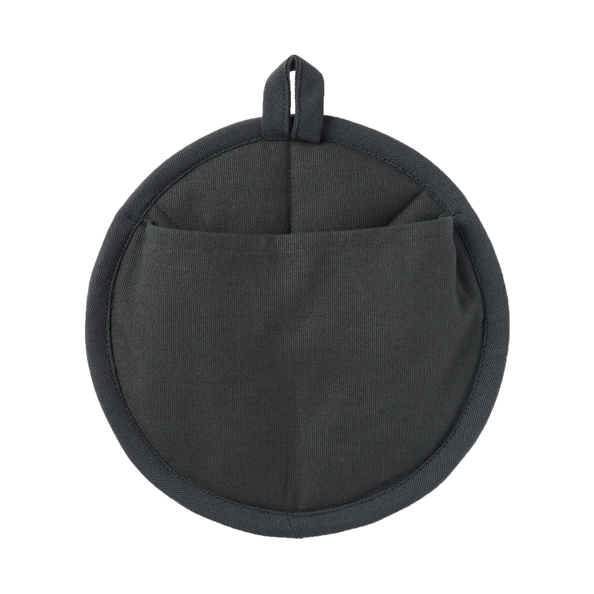 

MUJI Pot holder that can also be used as a pot dark plain weave item number 12835837 (Muji Ryohin) holder, gray, cotton,