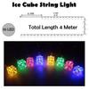 Mehrfarbige Würfel-LED-Lichter für Heimdekoration - 4m, 10 Würfel, 1 Stück Lichterkette für Heimdekoration | Weihnachtsdekorationslichter