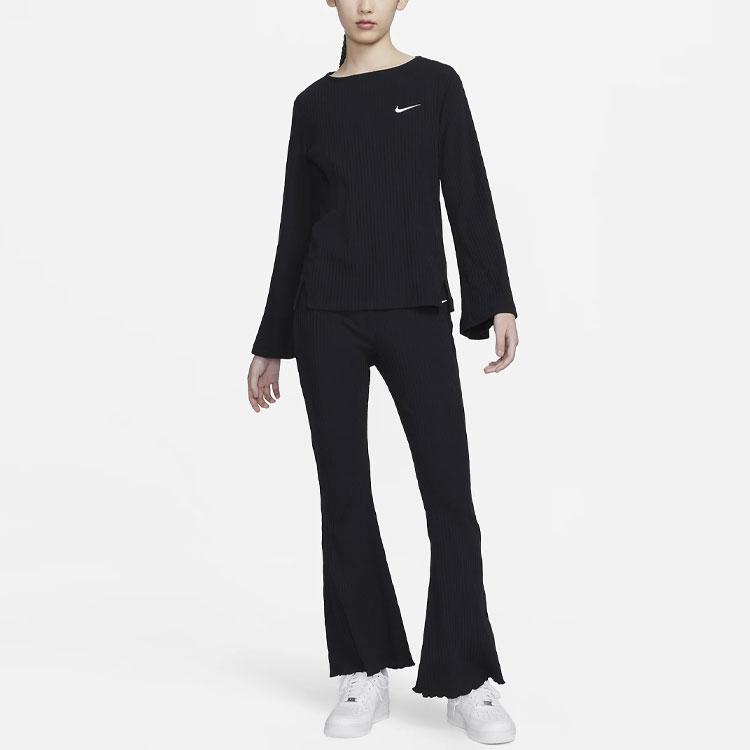 New Nike Sportswear Women'ss High Waist Ribbed Jersey Pants Asia Sizing Black DV7869-010