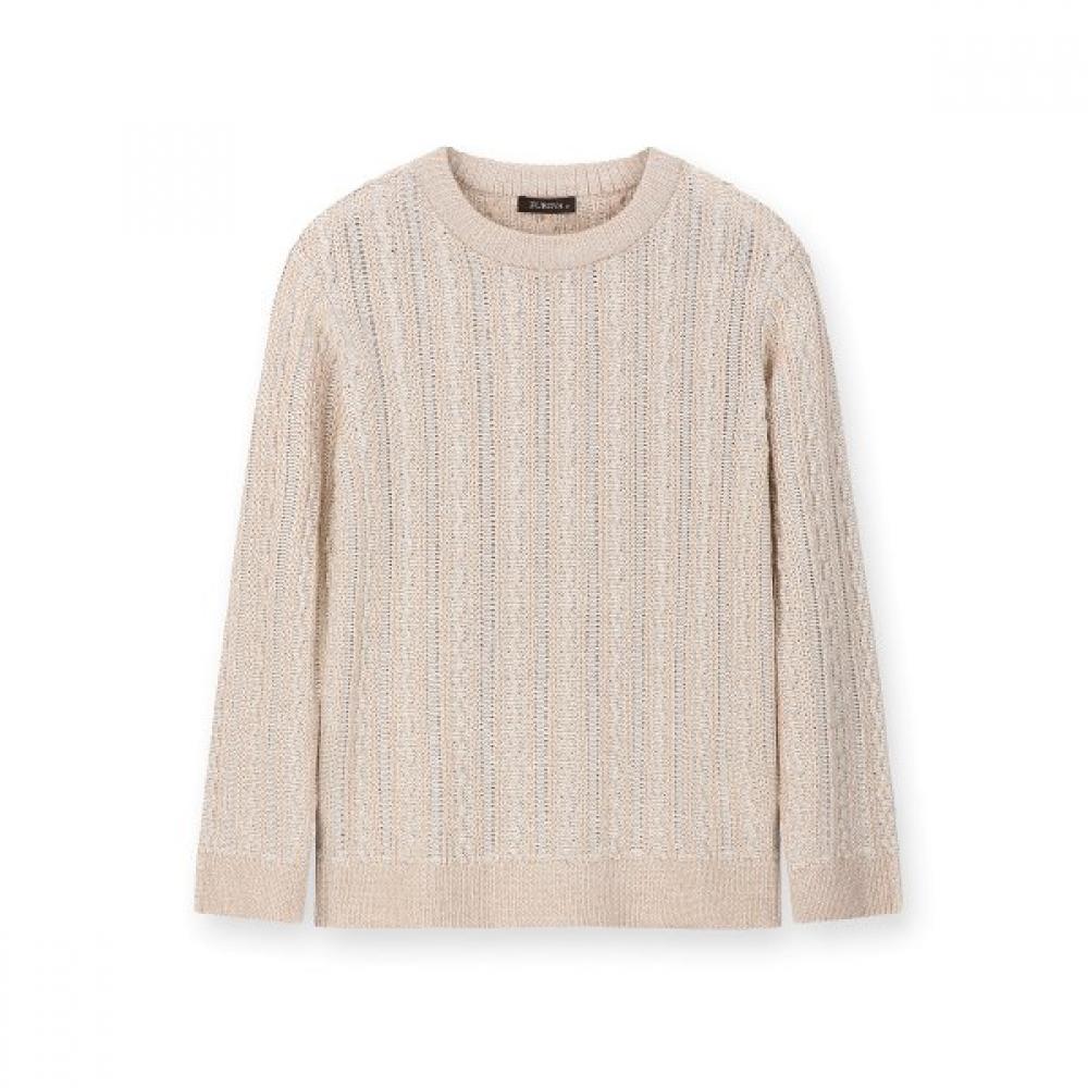 Furina ITalian Cashmere Linen Cable KniT T shirT beige/M (90)