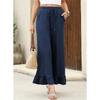 Summer New Loose Casual Thin Home Pants Women's Nine Points Pants Can Wear outside Lotus Leaf Edge Pants Comfortable Home Clothes