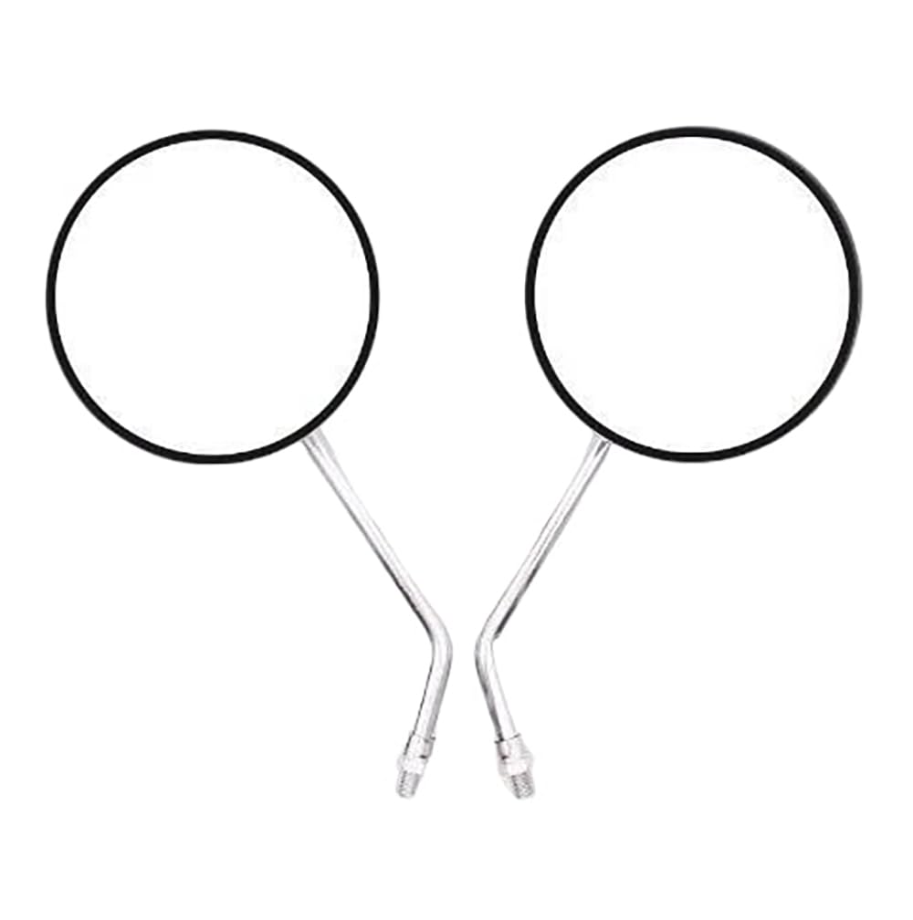 

Cedar Eight Silver Plated Round Motorcycle Universal Fit for Classic Vintage Left and Right Set Mirrors, 10mm, Right-Handed Thread, Motorcycles,