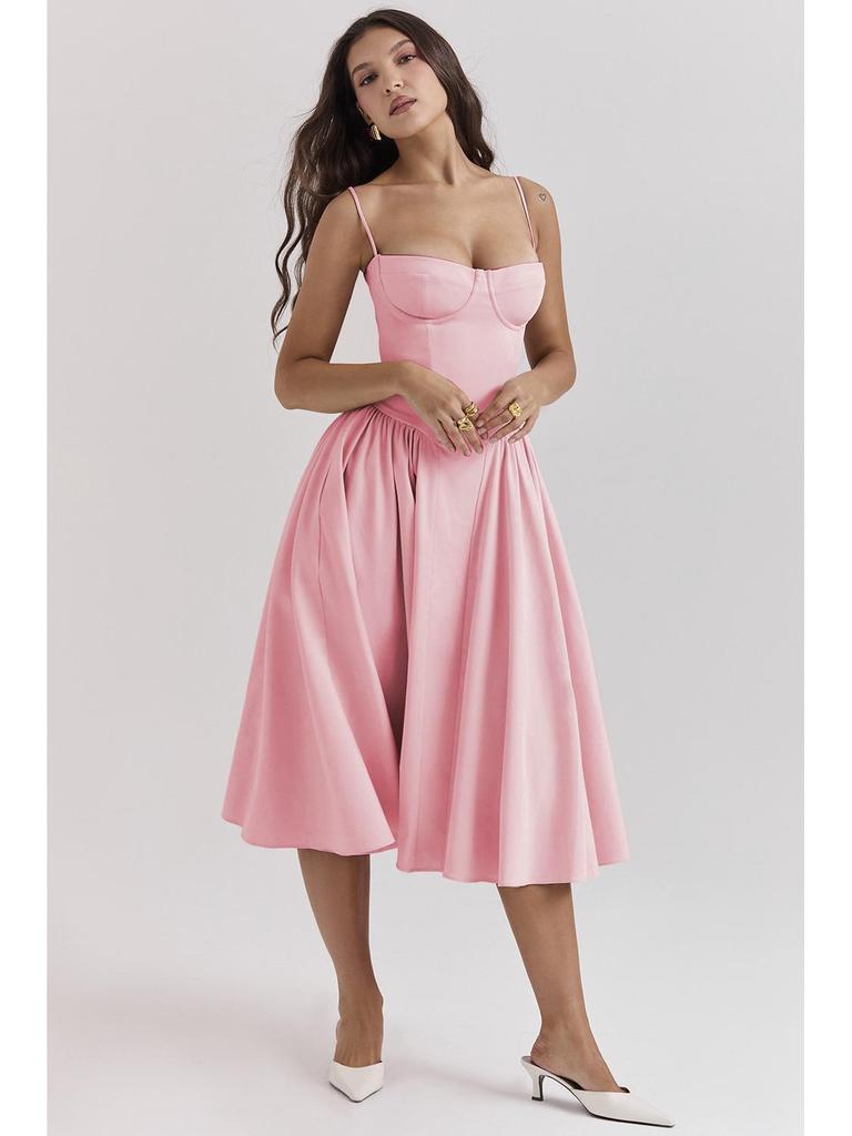 2024 French Retro Long Slip Dress - Court Style Dopamine Outfit