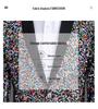 Men's Iridescent Sequin Tuxedo Jacket - Ideal for DJs, Nightclubs, and Stage Performances
