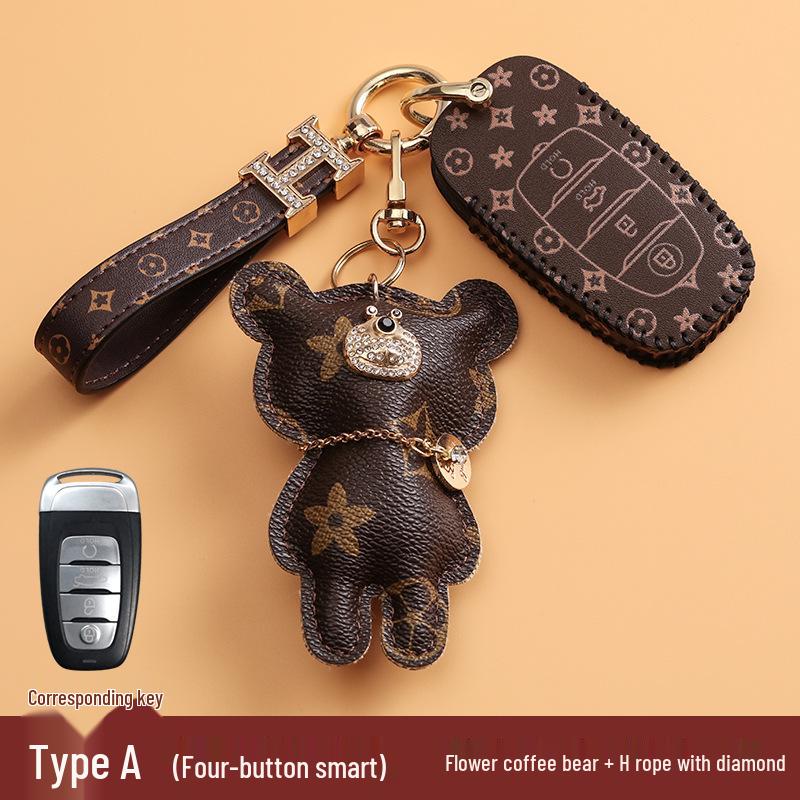 Key Case for 20 Hongqi Models: H5, H7, HS5, HS7 - Car Remote Control Cover with Female Buckle