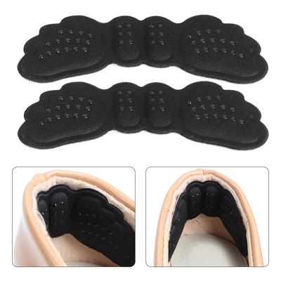5 Pairs Self-adhesive 4D Sponge Heel Pads Butterfly Wing Black Heel Stickers Invisible Thickened Foot Pads Anti-drop Fix
