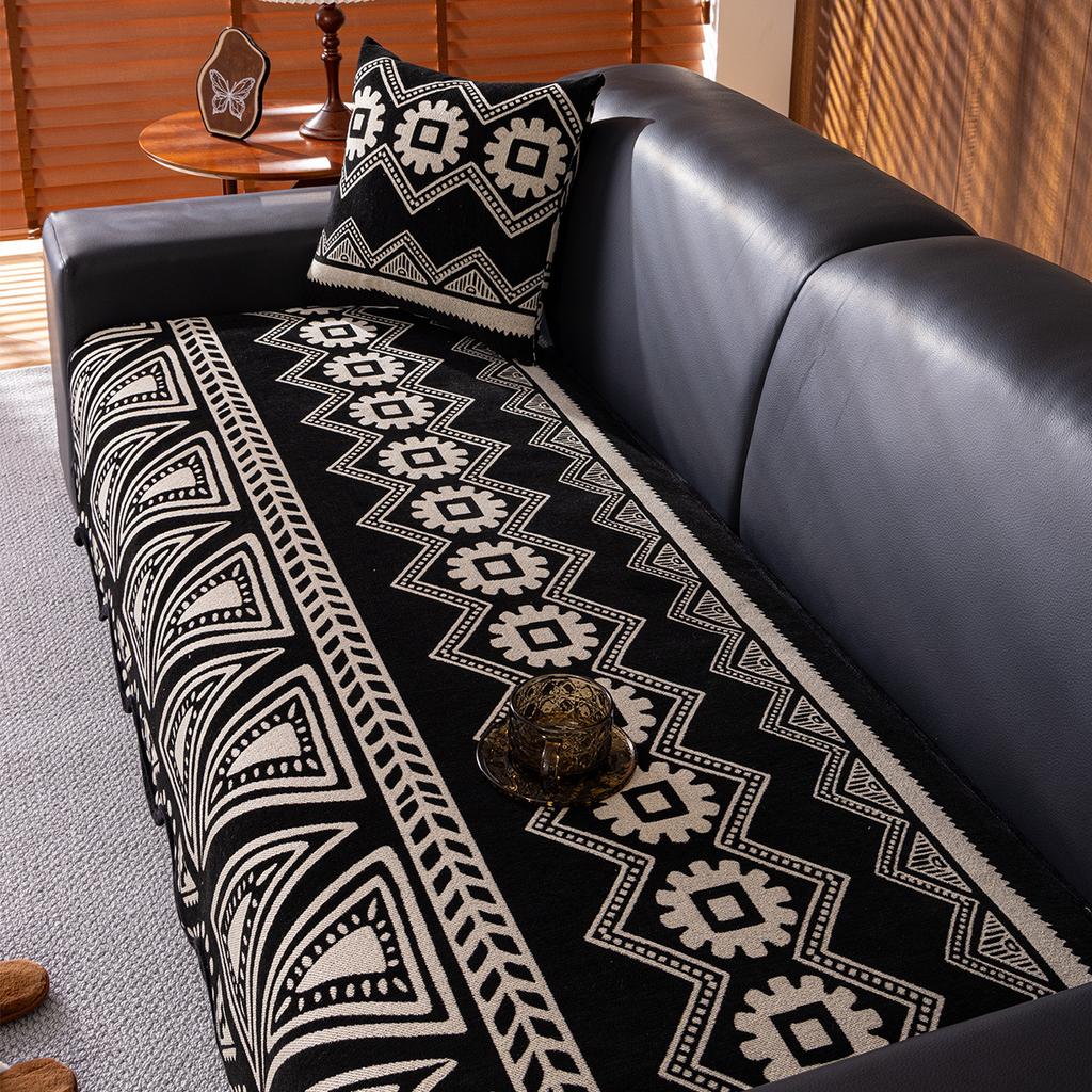 Spezialgeformtes Sofakissen Universal für alle Jahreszeiten, Neues rutschfestes Sitzkissen, Einteiliger Leder-Gerade-Reihen-Sofabezug, Stoffhandtuch