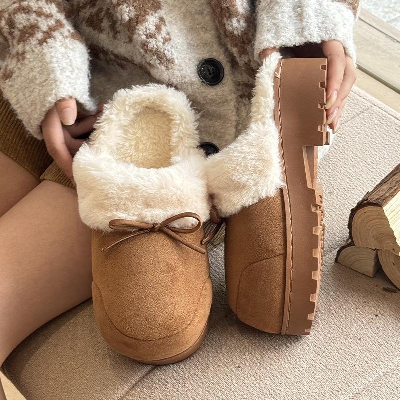 Height-increasing Plush Slippers Women's Autumn and Winter New Versatile Plush Thickened Indoor Home Can Wear Warm Cotton Slippers