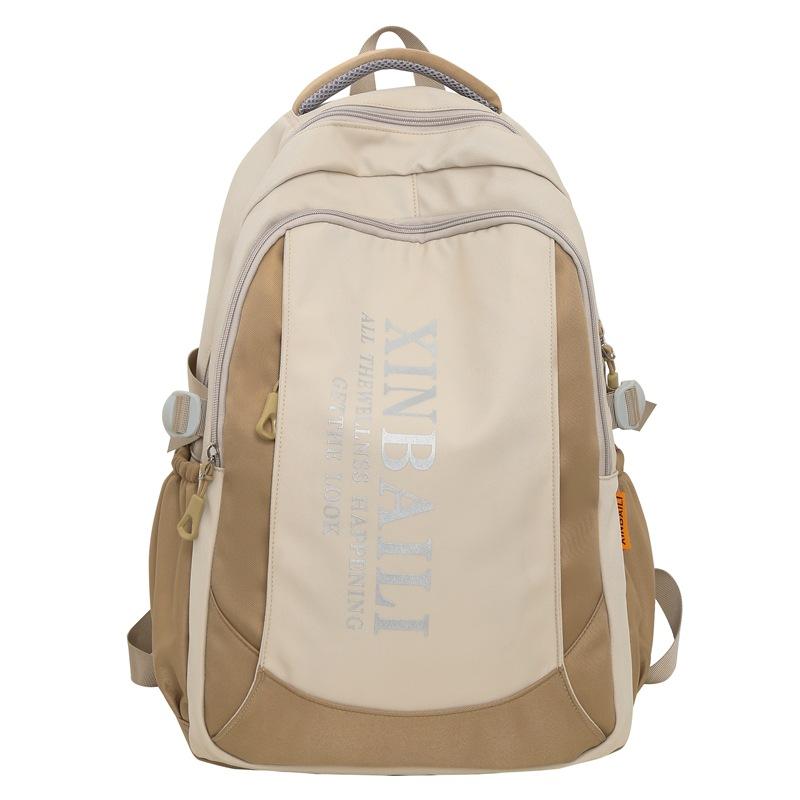 

Новый школьный рюкзак большой вместимости для старшеклассников, простой и легкий многофункциональный рюкзак для учеников начальной и средней школы кофейный