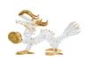 Four Cart Handmade Glass Feng Shui Wealth 10cm Wide Dragon, 4-inch, Size