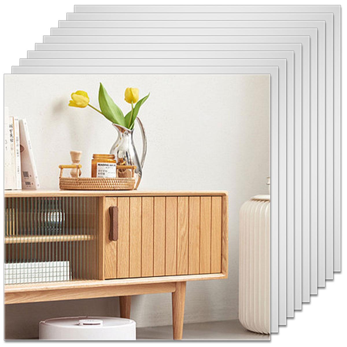 

10pcs Self Adhesive Mirror Sheets Flexible Non Glass Mirrors Removable Mirror Wall Stickers Home Room Bedroom 3D Wall Mirror білий