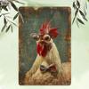 Metal Wall Art Rooster Poster for Home Cafe Farmhouse Decor 12x8 Inch