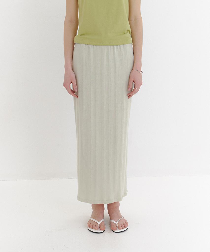 Laminez Eyelet Floral Long Skirt - Mint