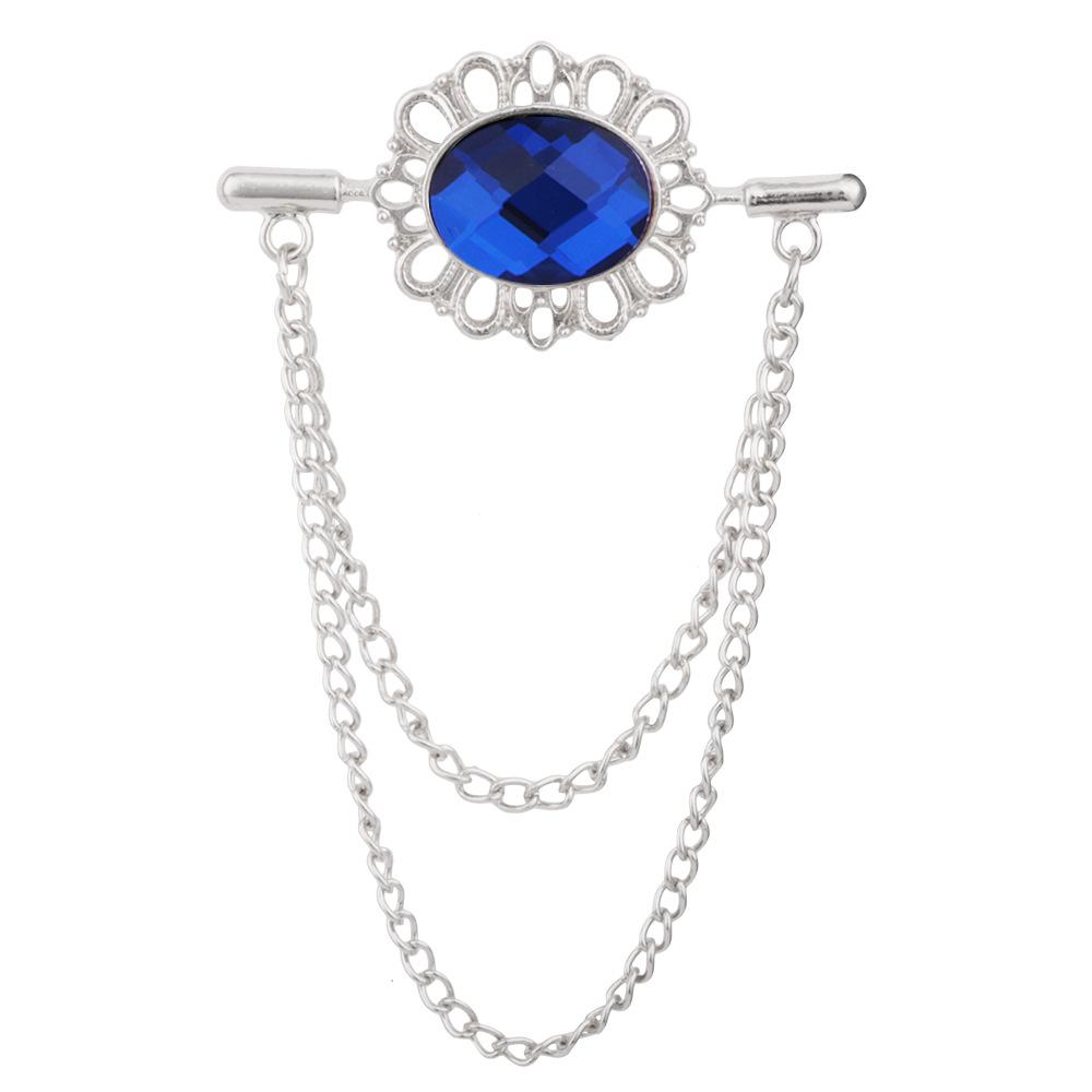 New Fashion Metal Crytal Tassel Brooch Shirt Collar Pin Scarf Buckle Badge Corsage Brooches for Women Men Jewelry Accessories