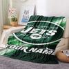Custom Name New York Jets Flannel Blanket, High quality Comfortable for All Seasons, Home Decor, Warmth and Comfort