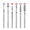 6pcs Nail Dill Bits Diamond Milling Cutter for Manicure 3/32" Burr Electric Nail File Cuticle Remover Tool