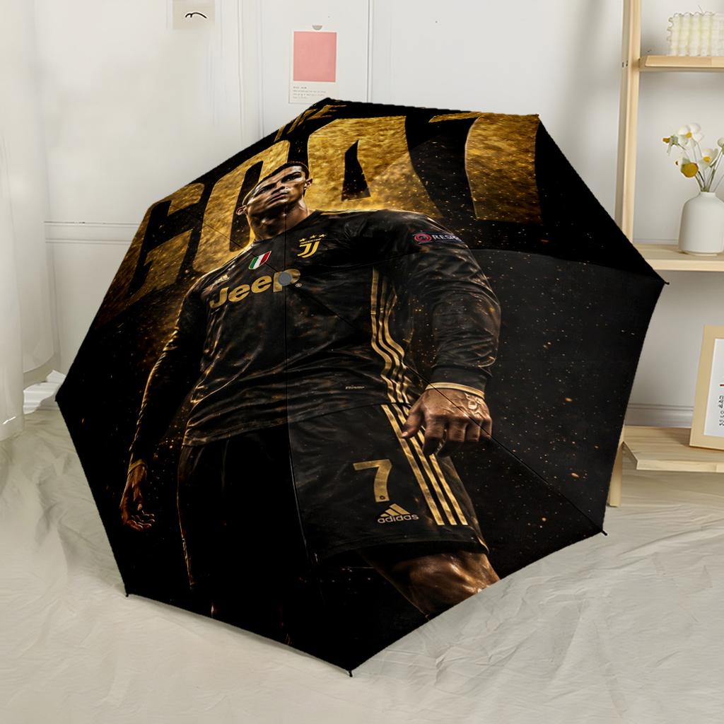 Ronaldo's Juventus Celebration Outdoor Automatic Umbrella Compact 8-Rib Design Foldable Design All-Season Travel Outdoor Accessory Wedding Party Gift