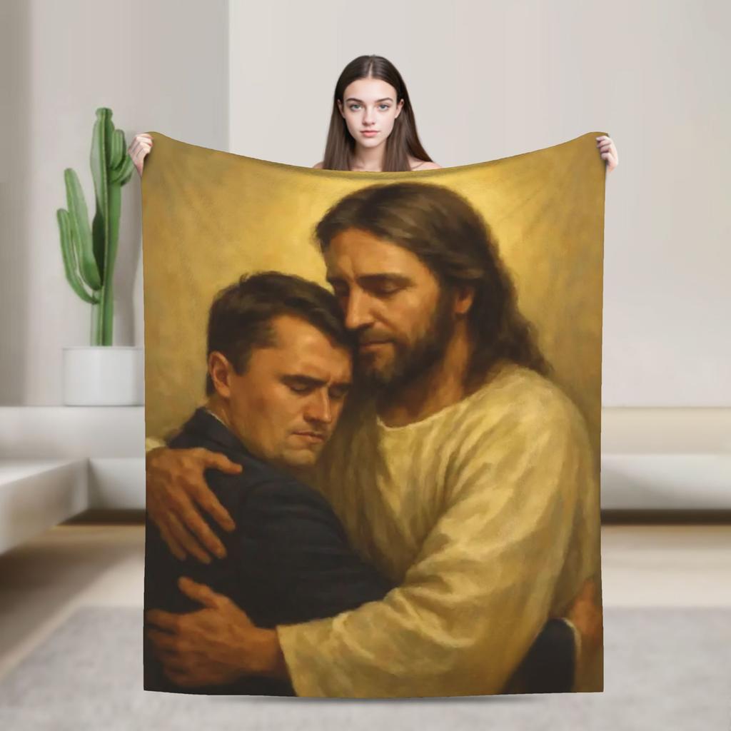 Charlie Kirk Angelic Advocate Throw Blanket for Couch Soft Cozy Plush Blanket 50x60 Inches Multiple Sizes Bedspread All Seasons