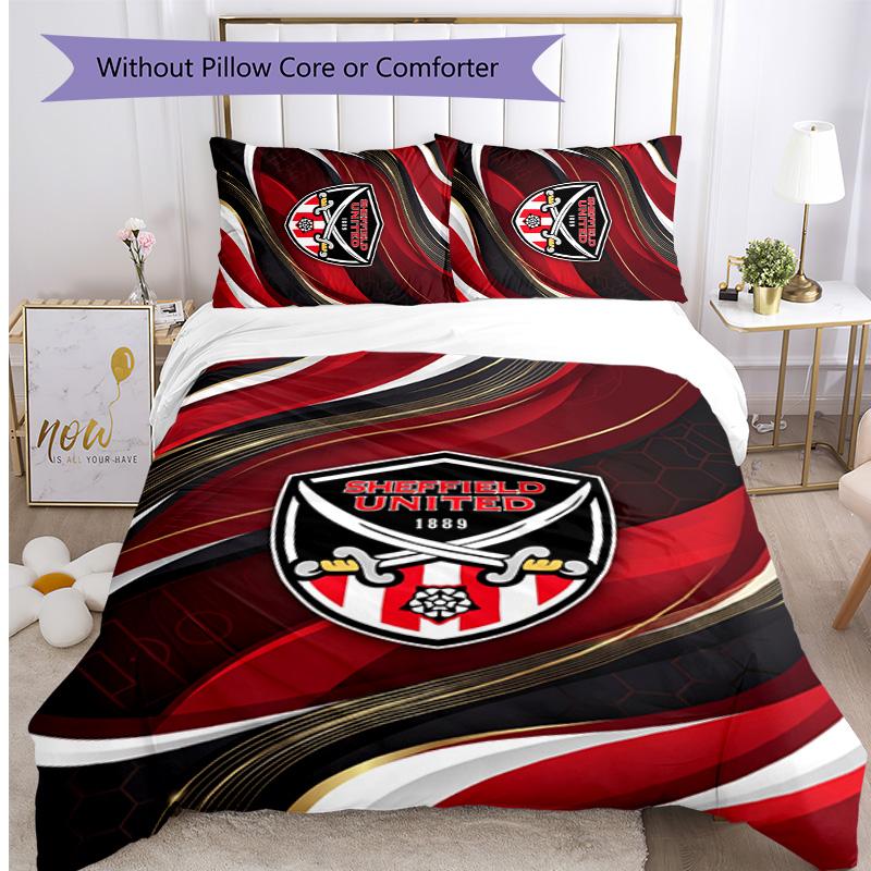 Ensemble de literie 3 pièces imprimé Sheffield United Football, Ensemble de housse de couette de chambre confortable et respectueux de la peau