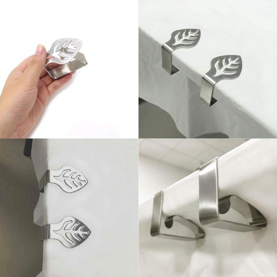 10Pcs Metal Leaf Shape Tablecloth Clamps Hotel Dining Table Cover Holder Clips