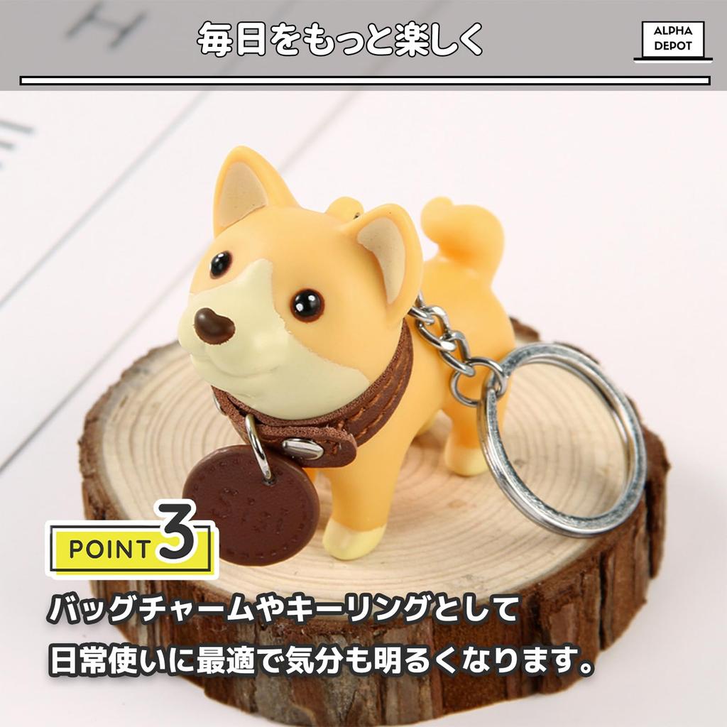 [Alpha Depot] Shiba Inu und Schwarzer Shiba Inu Paar Schlüsselanhänger, Niedliche Hundeanhänger, Taschenanhänger, Auto Schlüsselanhänger, Zubehör, Paargeschenke für Freund