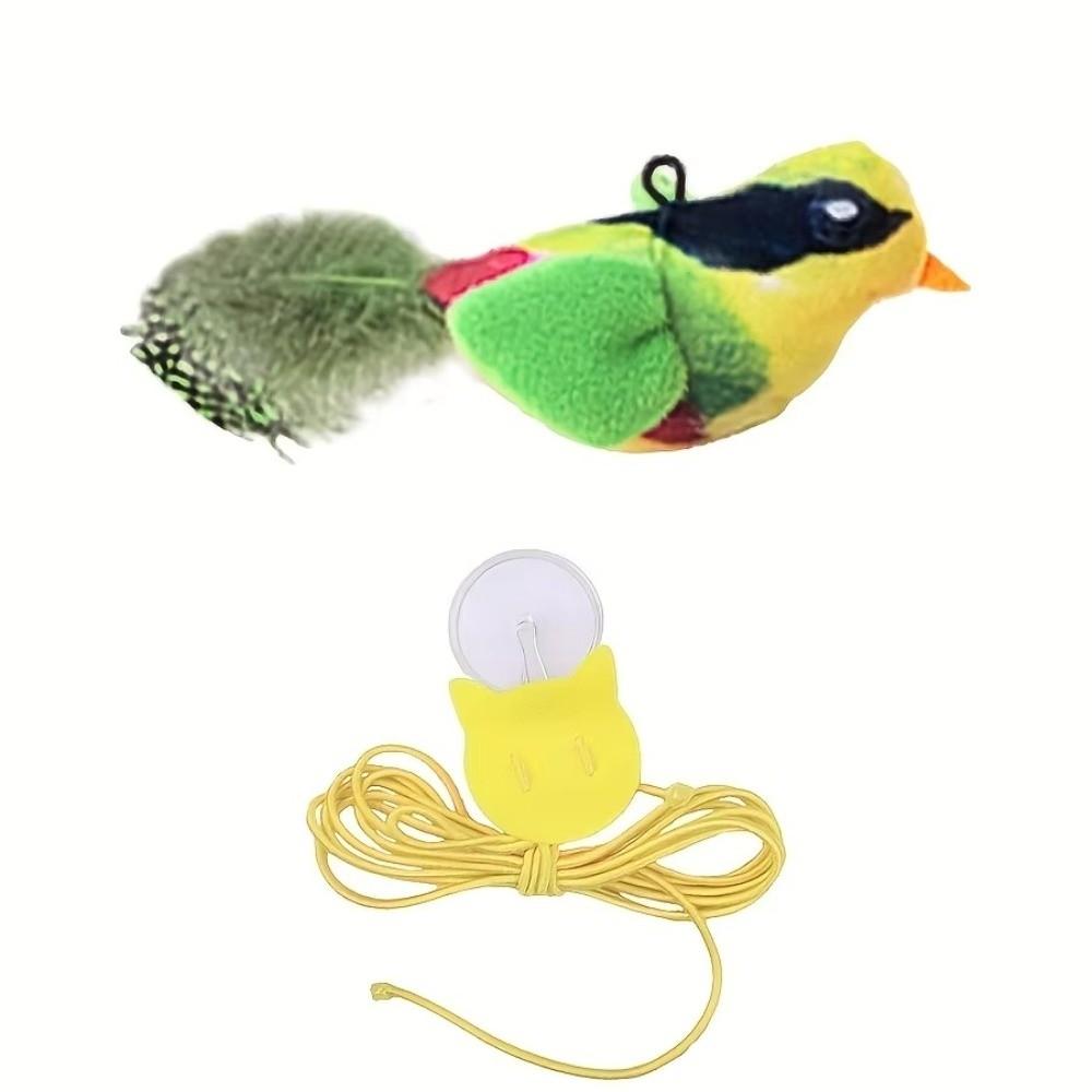 Plush Flying Bird Cat Toy Vivid Chirping Realistic Bird Sound Cat Toy for Cat Supplies